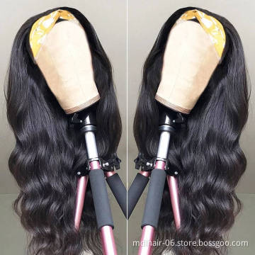 Free Shipping Headband Wig Human Hair Virgin Brazilian Hair Headband Wig Body Wave Raw Human Hair Wig